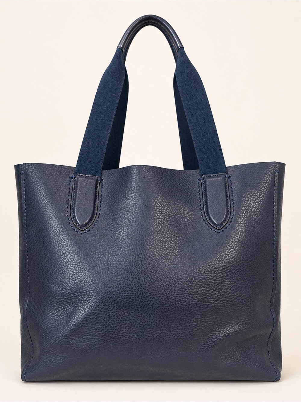 Coach Derby Tote Pebbled Leather Navy Blue Shoulder Bag - Picture 2 of 9